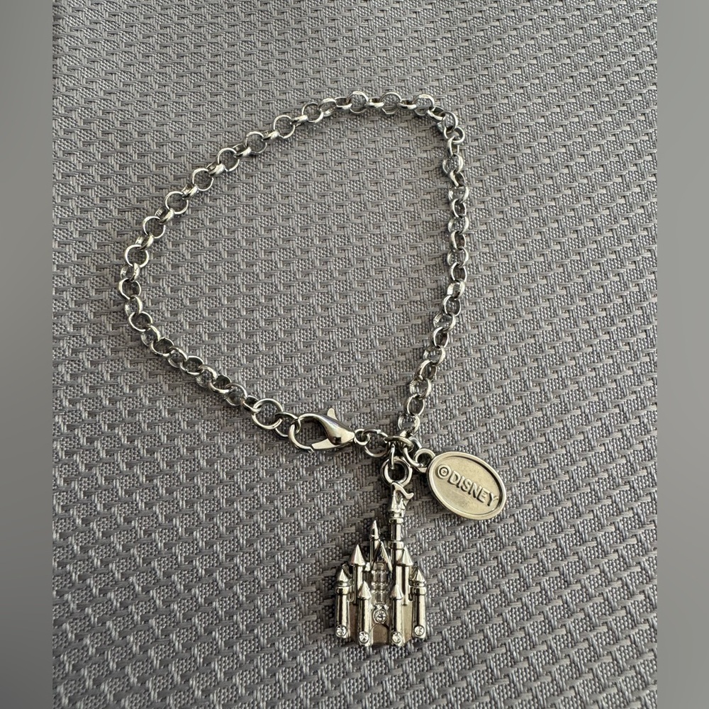 Disney castle charm bracelet silver